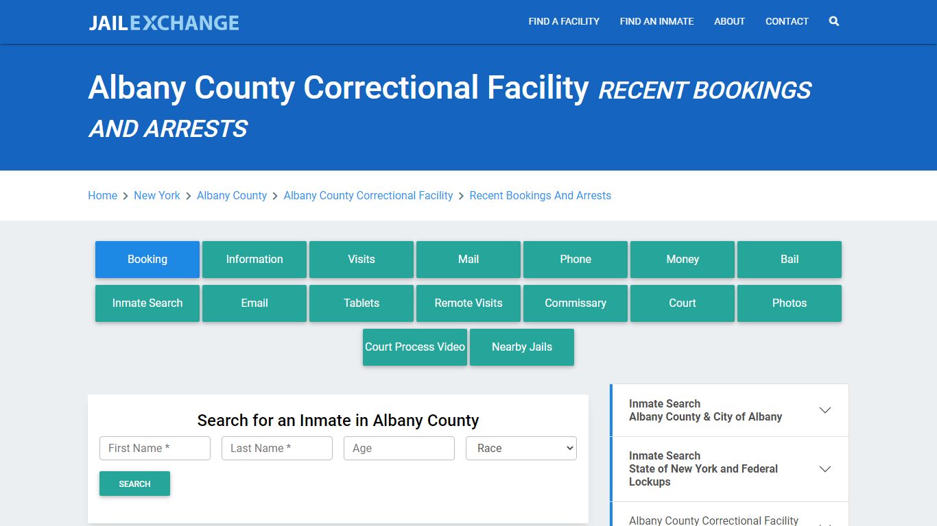 Albany County Correctional Facility Recent Bookings And Arrests