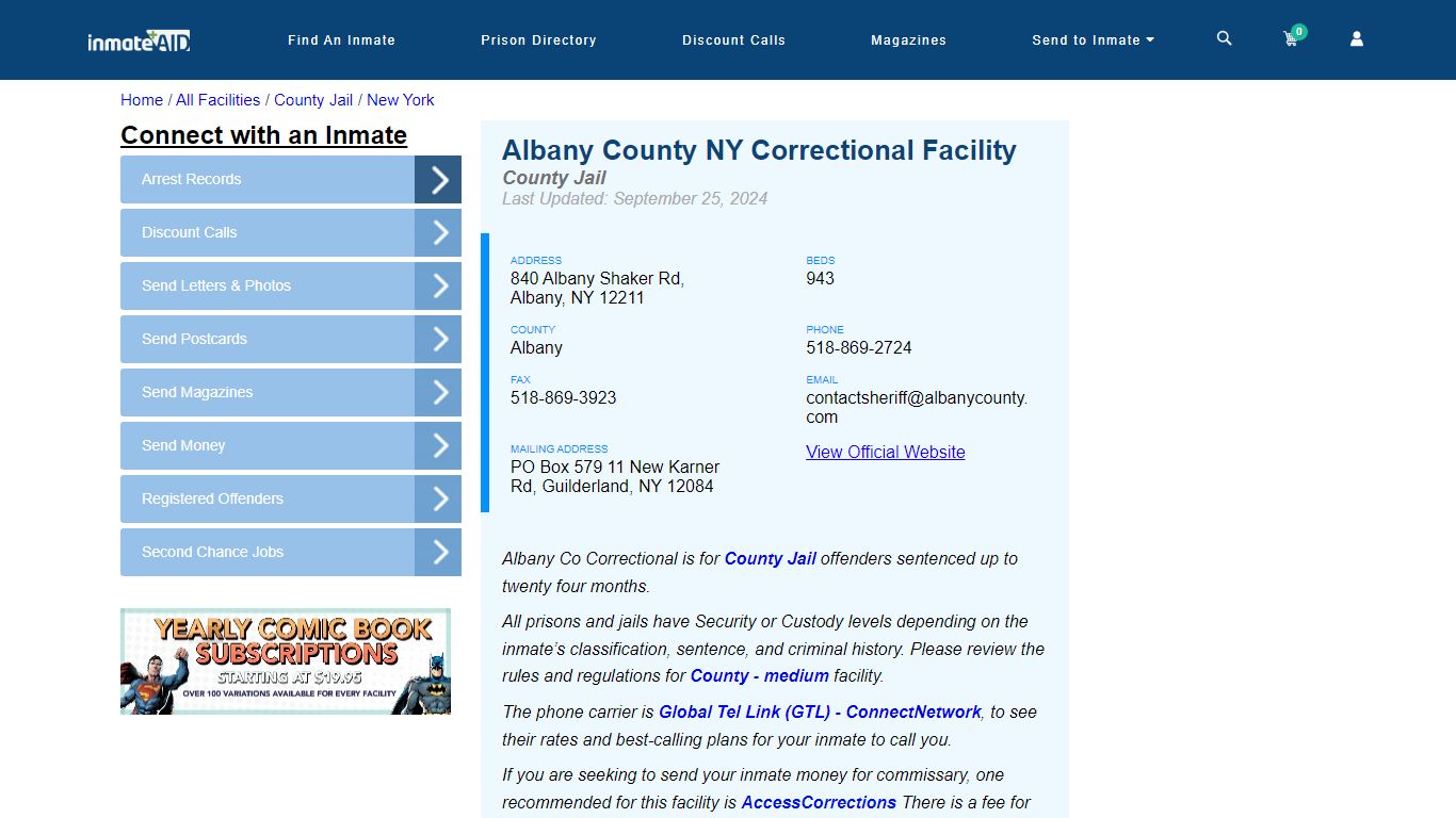 Albany County NY Correctional Facility - Inmate Locator