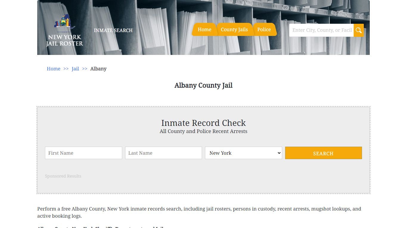 Albany County Jail - Jail Roster Search